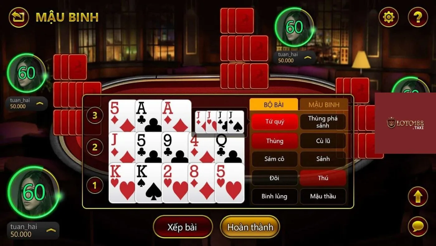 Trò Mậu Binh Loto188 không chỉ đòi hỏi ở người tham gia mỗi sự may mắn